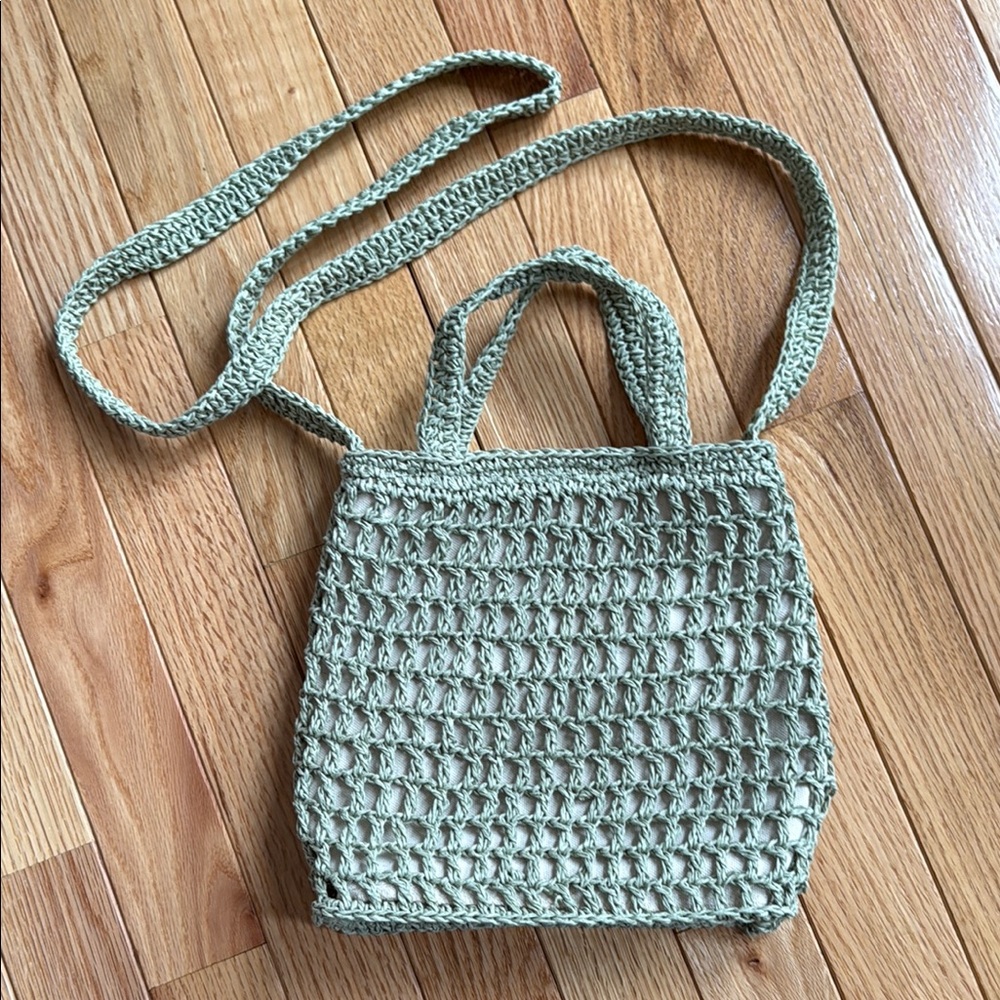 Madewell Green Shoulder Bag with Woven Texture